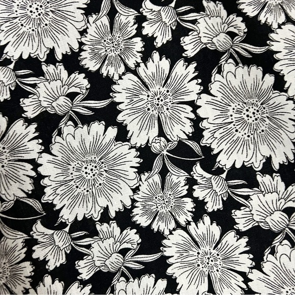 Cato Black Vintage Style Floral Linen Blend Babydoll Blouse Bohemian Boho - Picture 5 of 7